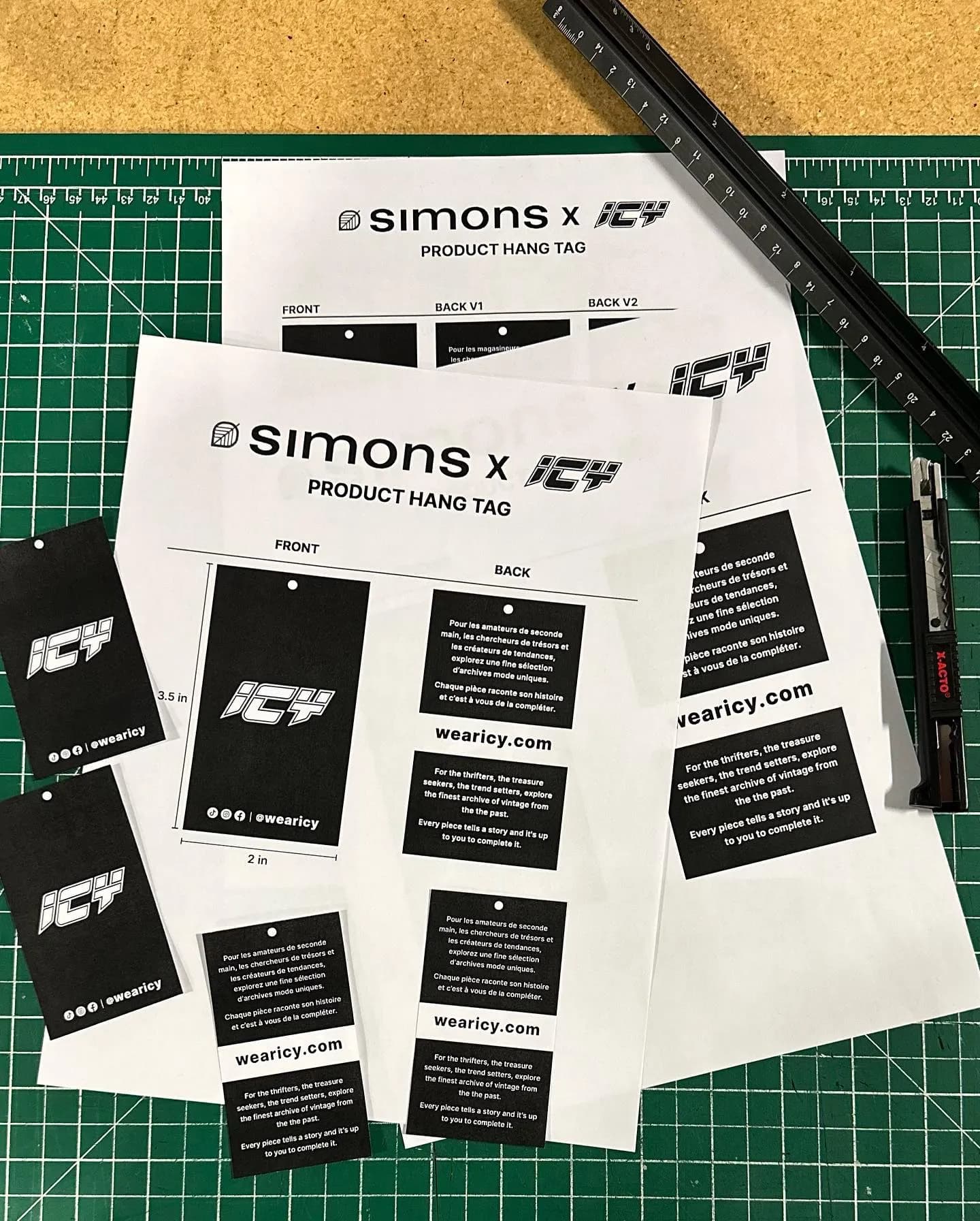 Simons × ICY custom hang tags