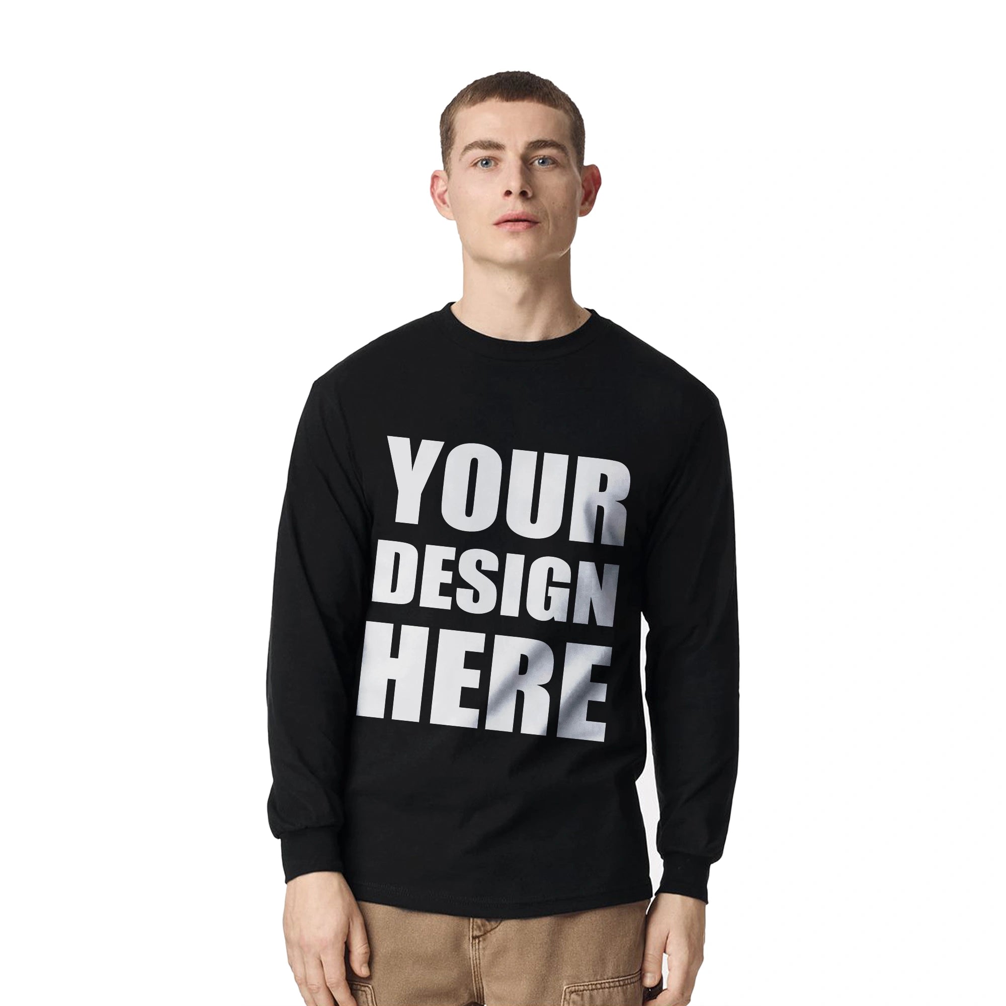 Custom American Apparel Unisex Heavyweight Cotton Long Sleeve T-Shirt